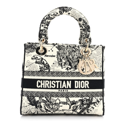 Christian Dior Canvas Embroidered Zodiac Toile De Jouy Medium Lady D-Lite Latte 1 of 8