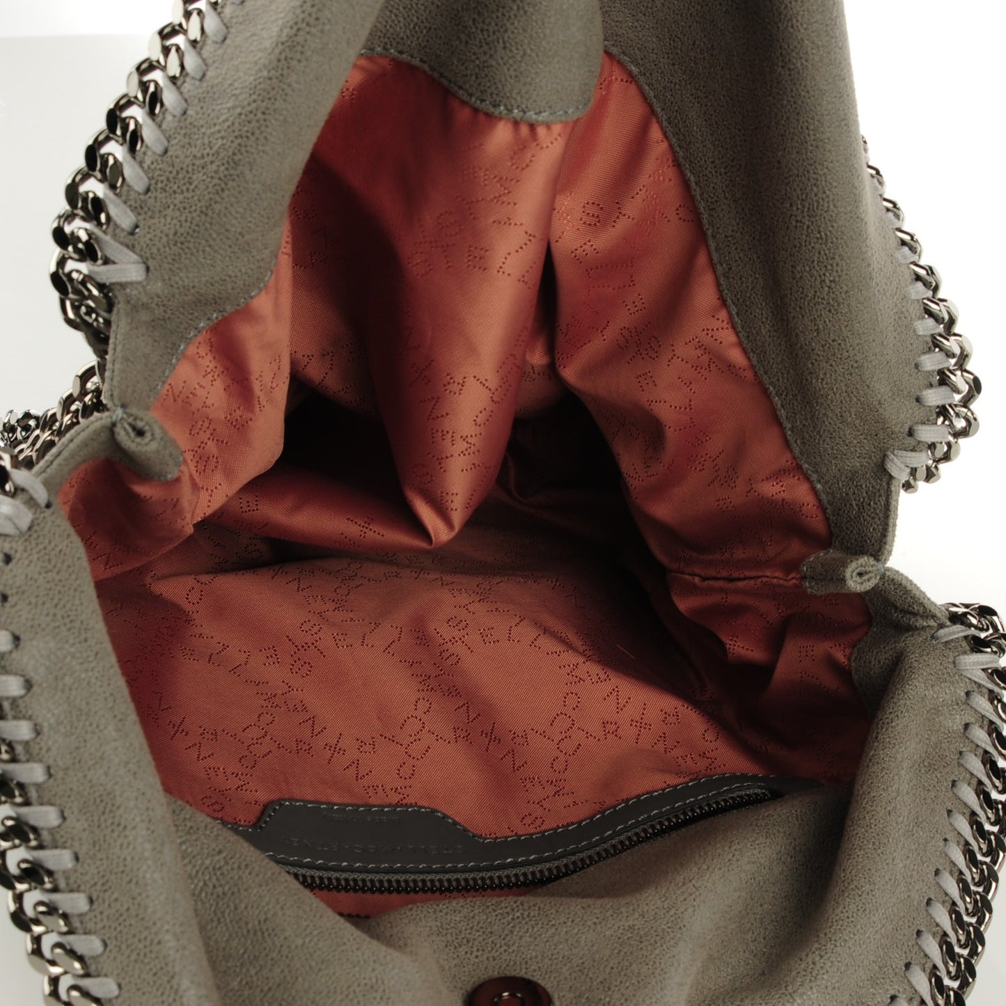 Shaggy Deer Falabella Fold Over Tote Light Grey