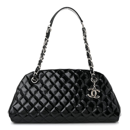 Chanel Patent Quilted Medium Just Mademoiselle Bowling Bag Black 1 of 10
