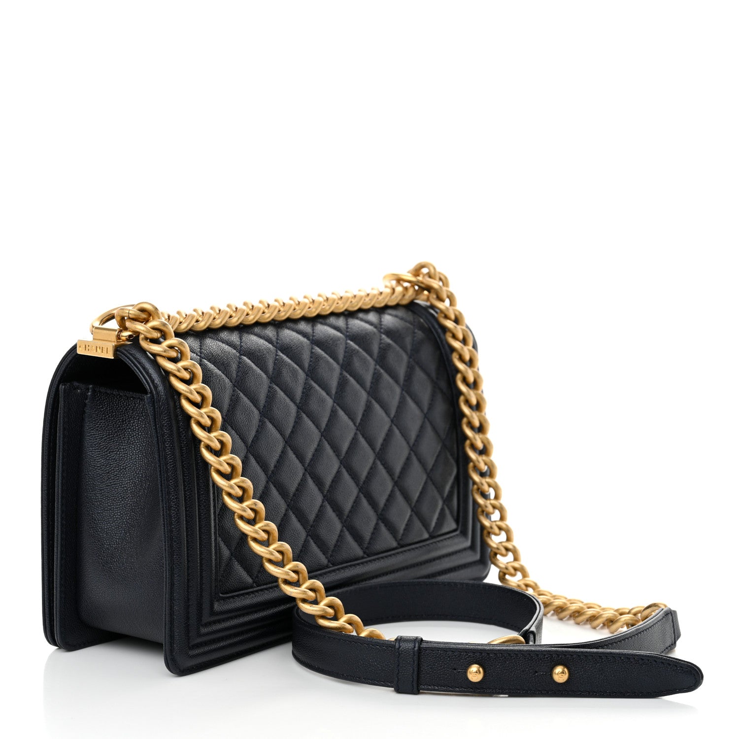 Chanel Caviar Quilted Medium Boy Flap Navy 3 of 10