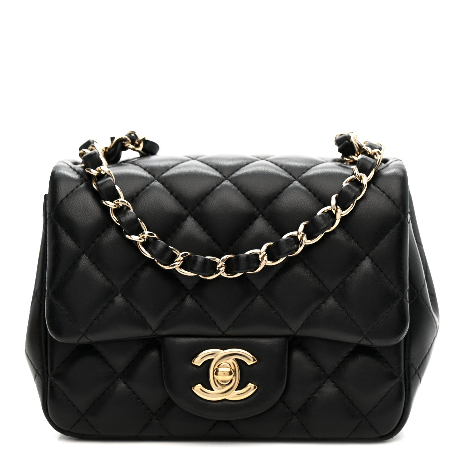 Chanel Lambskin Quilted Mini Square Flap Black 1 of 21