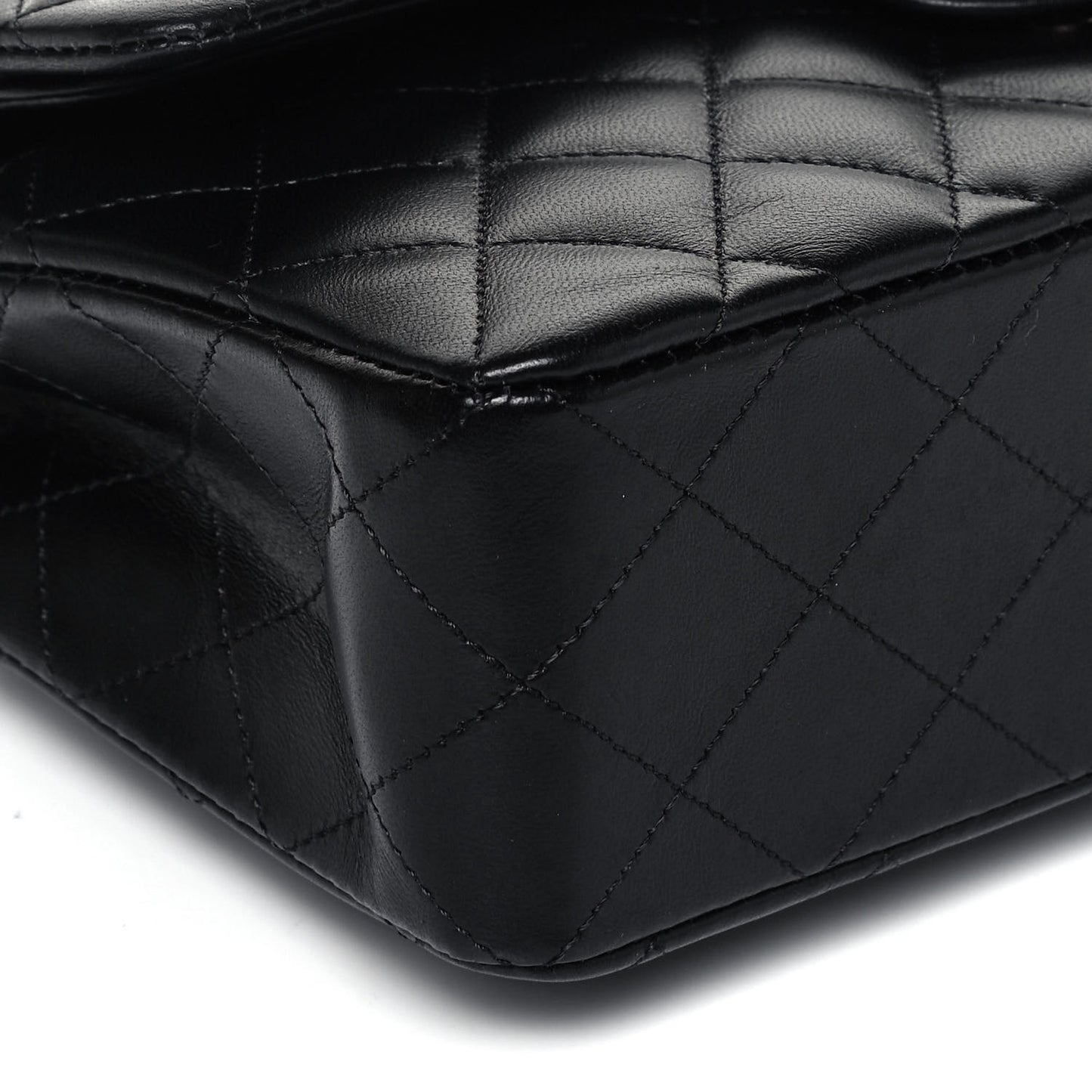 Lambskin Quilted Small Double Flap Black