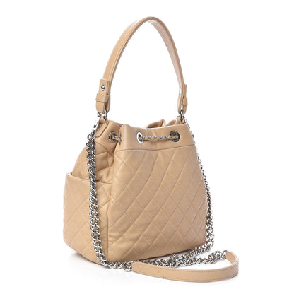 Chanel Lambskin Quilted Small CC Chain Bucket Bag Beige 3 of 14