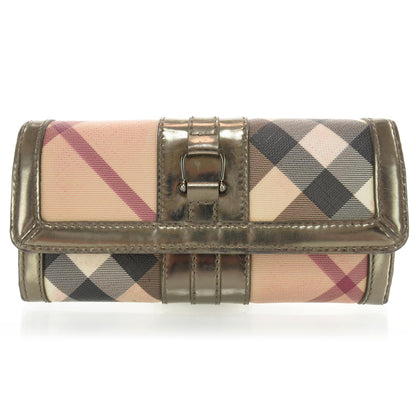 Burberry Patent Nova Check Wallet Metallic 1 of 7
