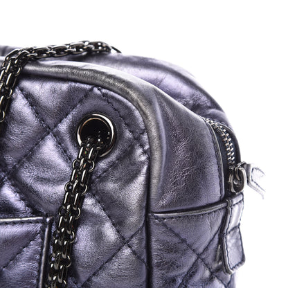 Chanel Metallic Aged Calfskin Quilted Large Reissue Camera Case Silver 14 of 15