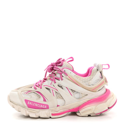 Balenciaga Mesh Rubber Bi-Color Womens Track Sneakers 38 Fluo Pink White 1 of 10