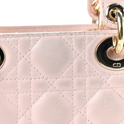 Christian Dior Lambskin Cannage Mini Lady Dior Rose Poudre 11 of 14