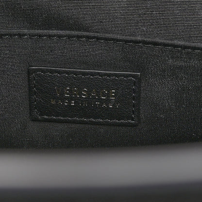 Versace Grained Calfskin Large Virtus Top Handle Shoulder Bag Black 6 of 9
