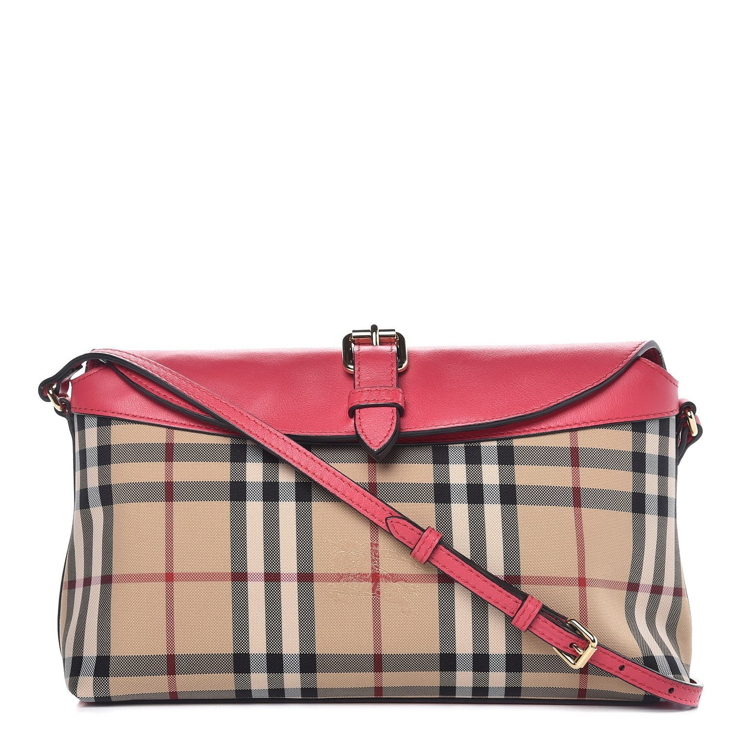 Horseferry Check Small Leah Crossbody Clutch Crimson Pink