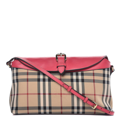 Burberry Horseferry Check Small Leah Crossbody Clutch Crimson Pink 1 of 7