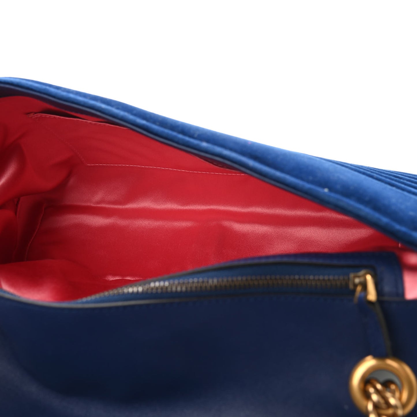 Velvet Matelasse Medium GG Marmont Shoulder Bag Cobalt Blue