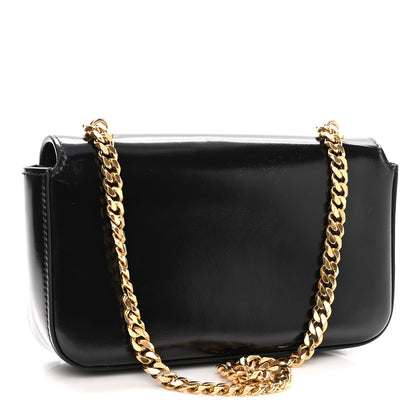 Celine Shiny Calfskin Cuir Triomphe Chain Shoulder Bag Black 3 of 12