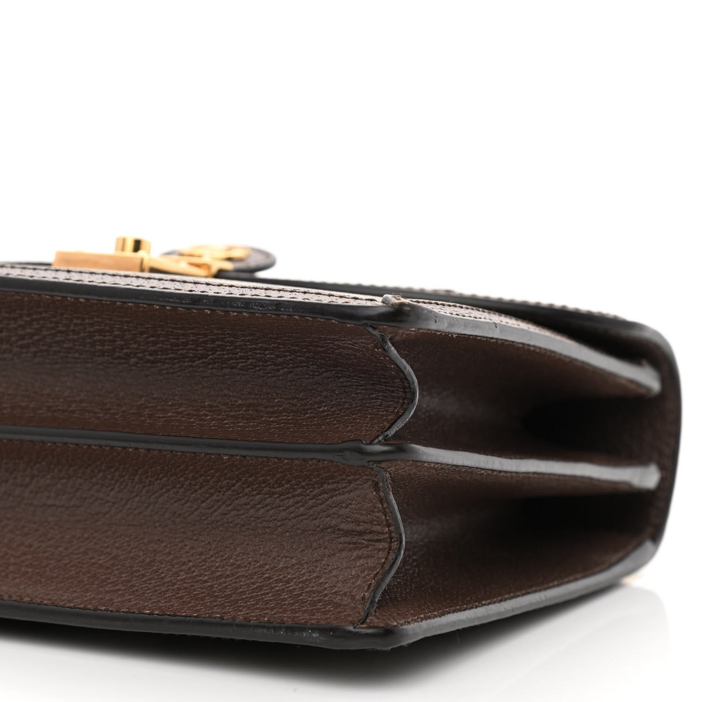 GG Supreme Monogram Textured Dollar Calfskin Web Small Ophidia Padlock Top Handle Bag Beige Ebony New Acero