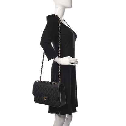 Chanel Caviar Quilted Jumbo Double Flap Black 3 of 12