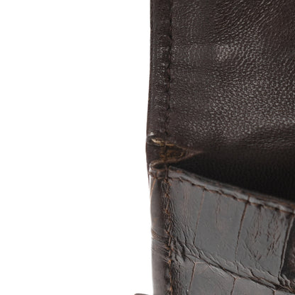 Chanel Alligator Small Single Flap Dark Brown 14 of 14