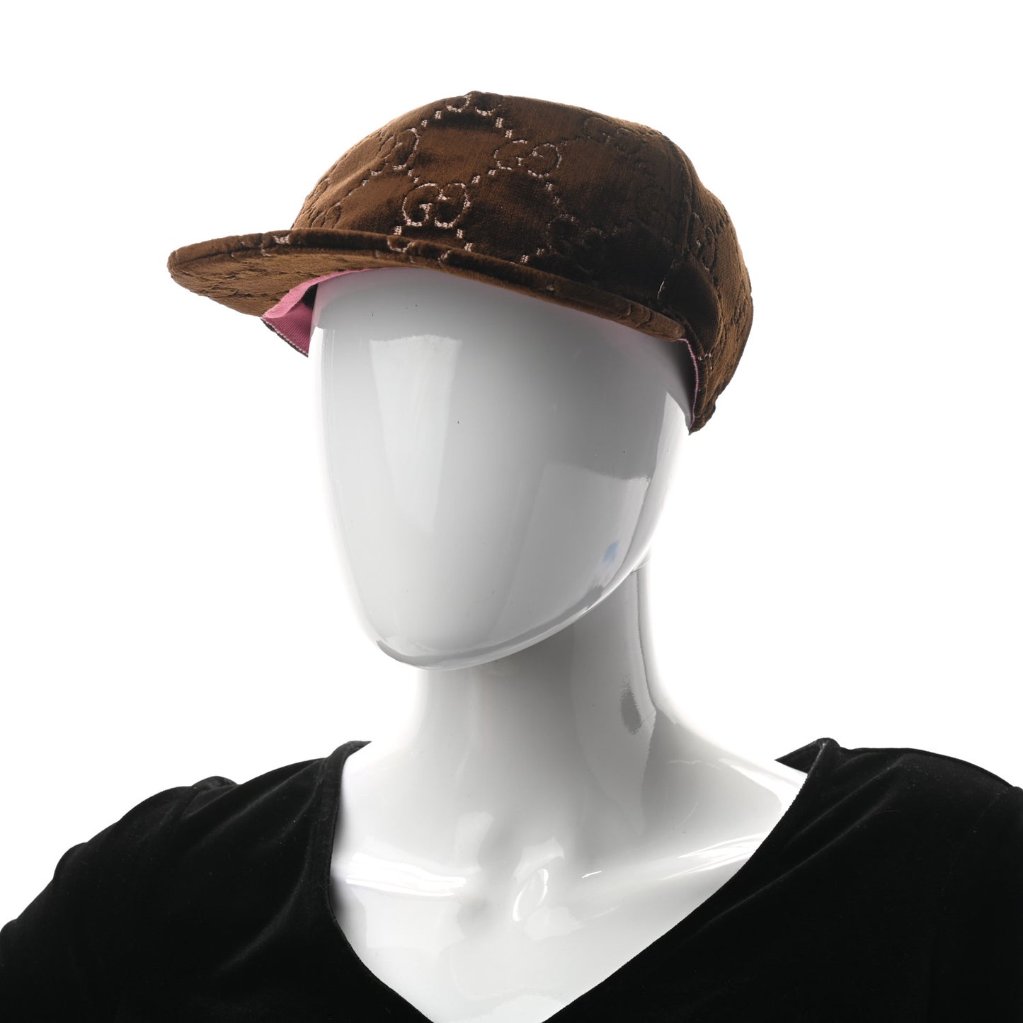 Velvet GG Monogram Baseball Hat L Brown