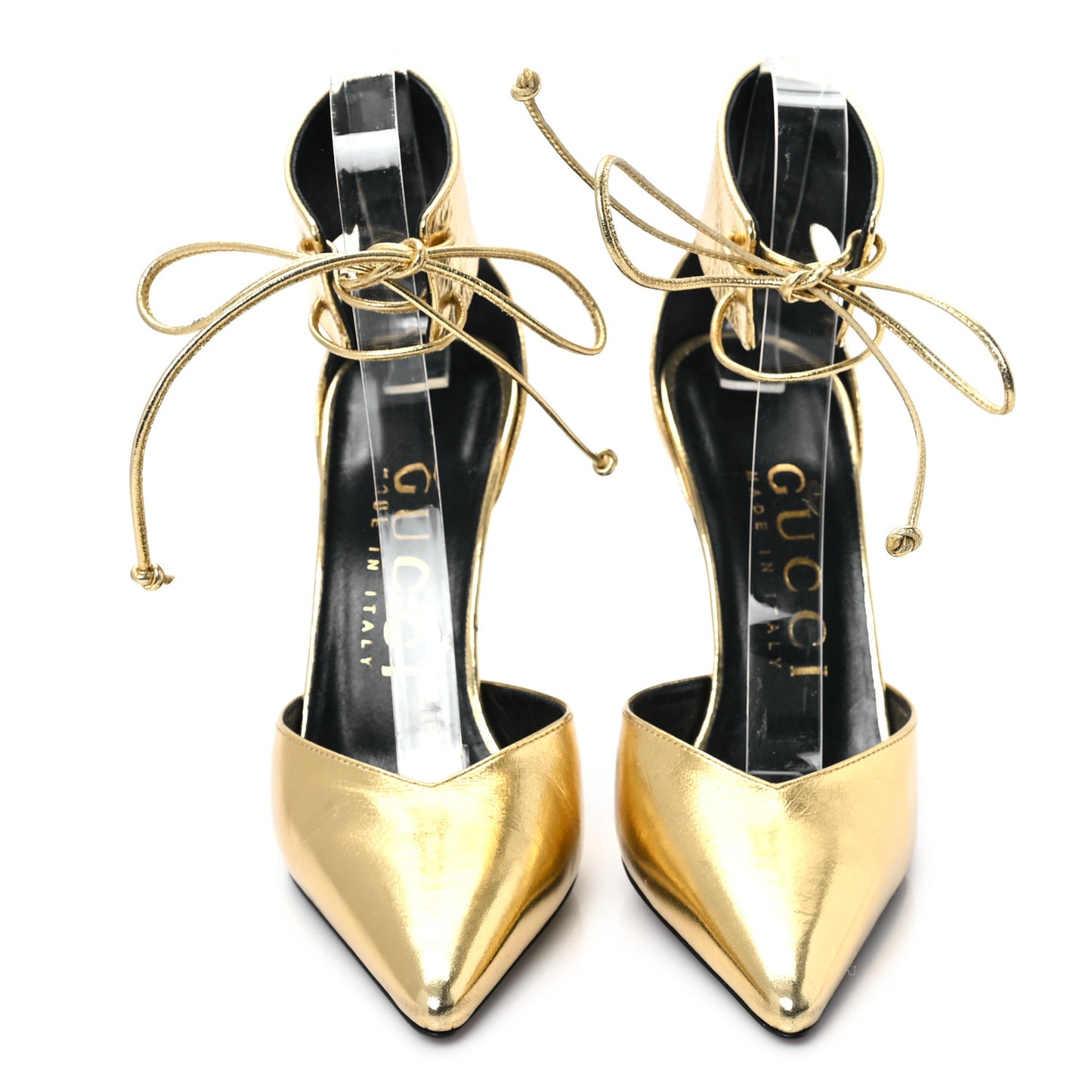 Soft Nappa Priscilla Ankle Cuff Pumps 36.5 Gold
