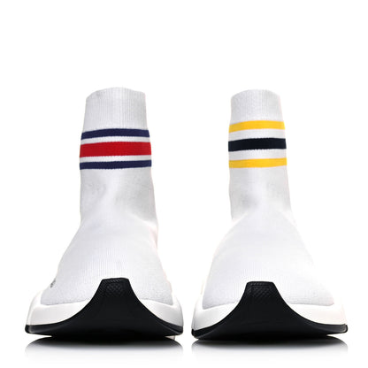 Balenciaga Technical 3D Recycled Knit Striped Womens Speed 2.0 Sneakers 37 White Multicolor 2 of 6