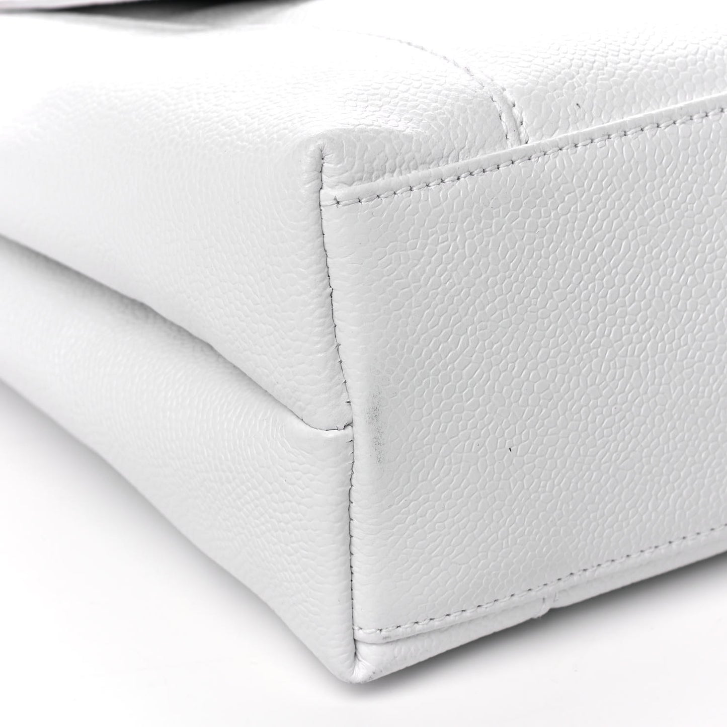 Caviar Flap Shoulder Bag White