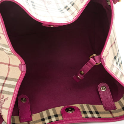 Burberry Haymarket Check Small Canterbury Tote Magenta 5 of 8