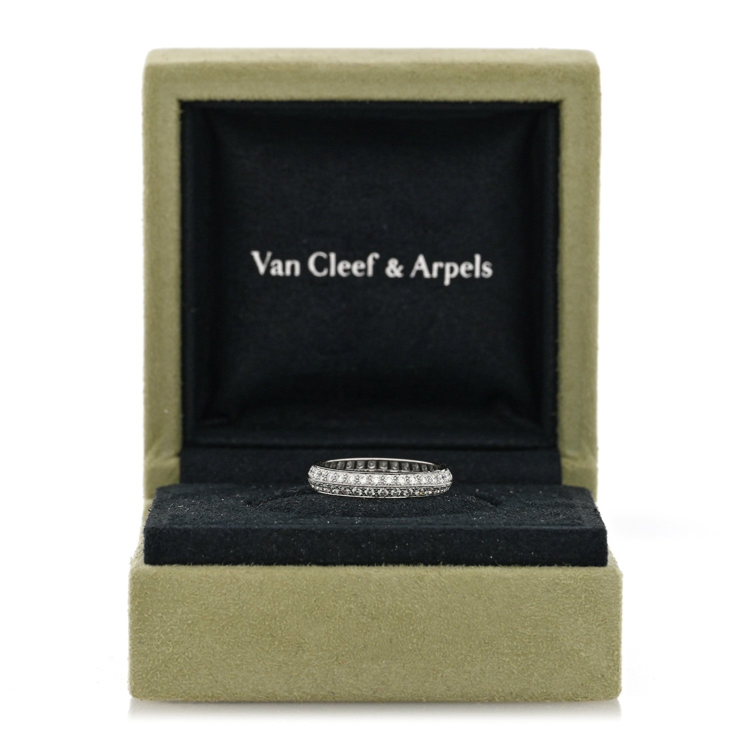Van Cleef & Arpels Platinum Diamond Couture Wedding Band Ring 52 6 6 of 6