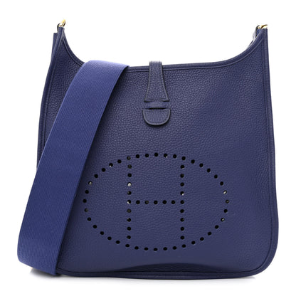 Hermes Taurillon Clemence Evelyne III PM Bleu Encre 1 of 11