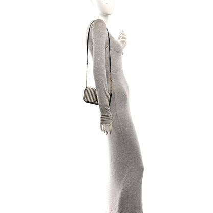 Saint Laurent Canvas Striped Phone Holder Crossbody Beige Black 2 of 11