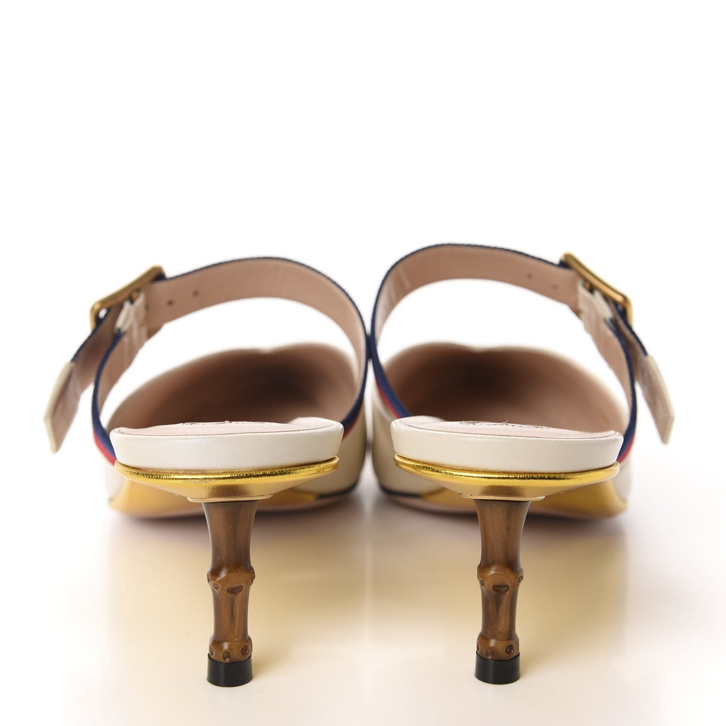 Malaga Kid Sylvie Web Bamboo Low Heel Mules 39 White