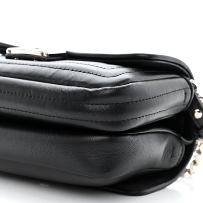 Fendi Shiny Nappa Trapuntata Micro Double Baguette Black 11 of 11