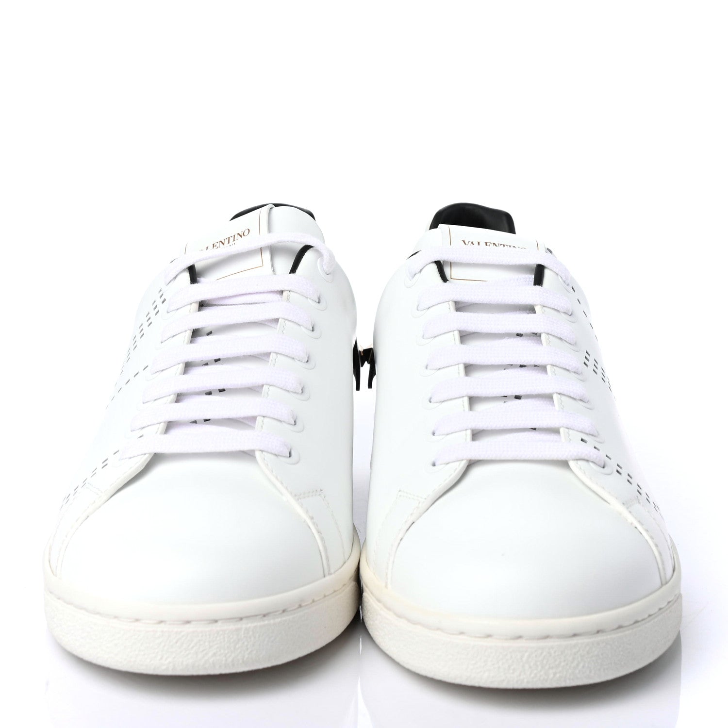 Valentino Garavani Calfskin Mens Backnet Sneakers 42 White Black 2 of 4