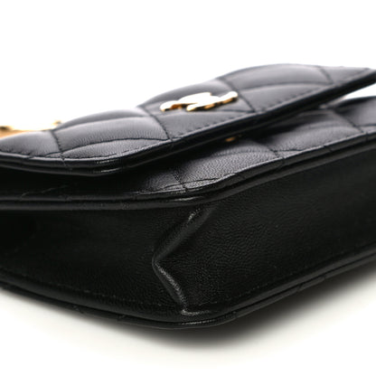 Chanel Lambskin Quilted CC Hook Card Holder Black 10 of 14