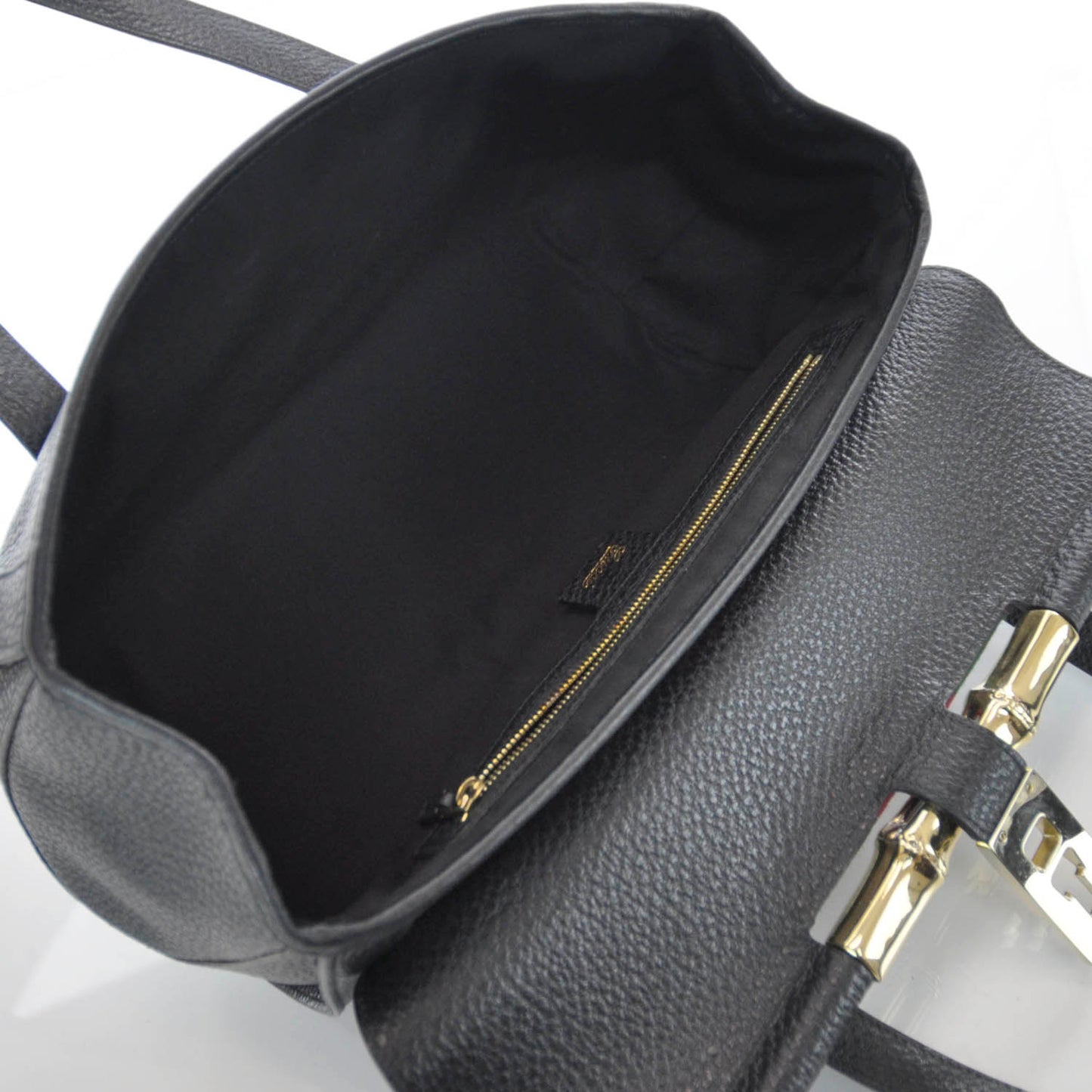 Calfskin Web Bamboo Bullet Satchel
