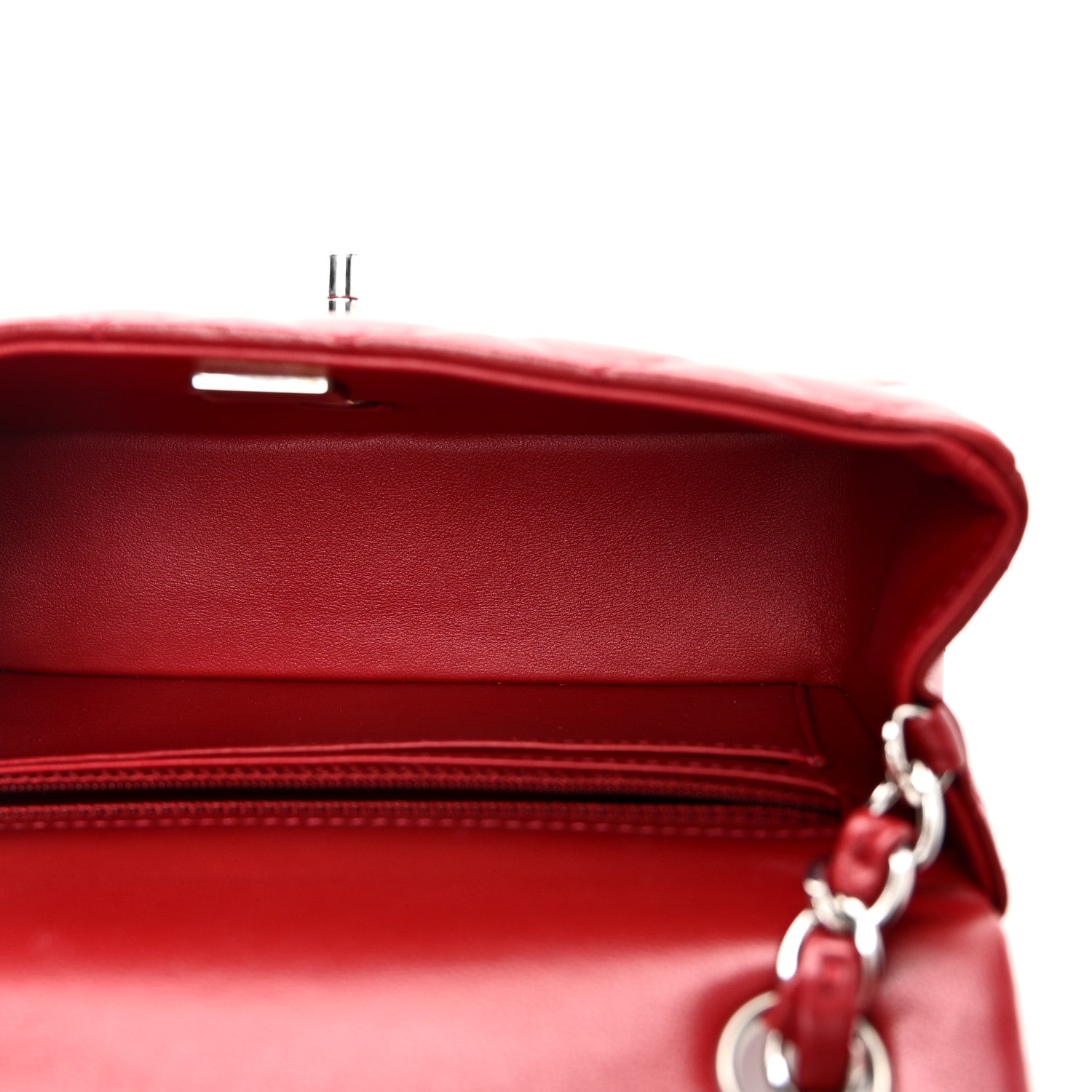 Chanel Lambskin Quilted Mini Rectangular Flap Red 5 of 11