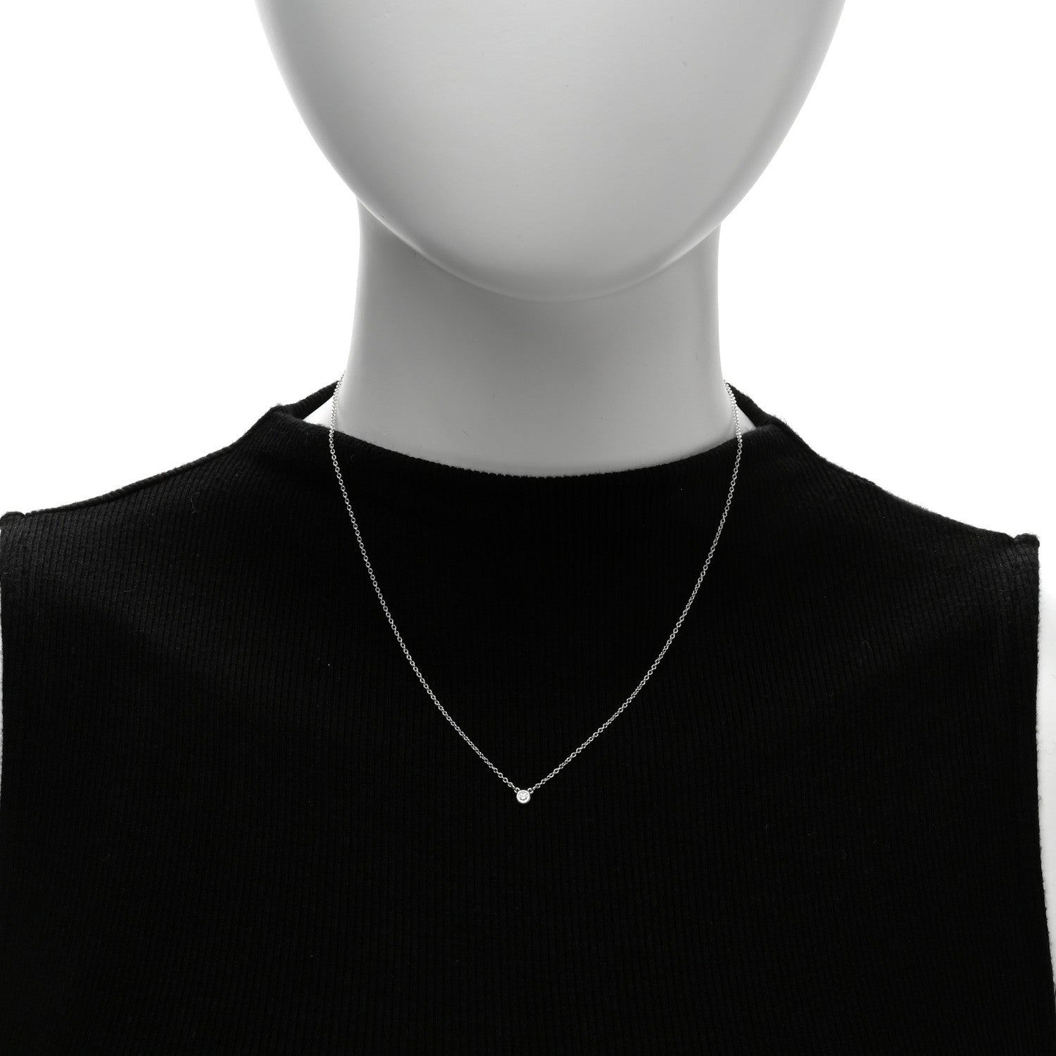 Tiffany Sterling Silver Diamond .03ct Elsa Peretti Diamonds by the Yard Pendant Necklace 2 of 6