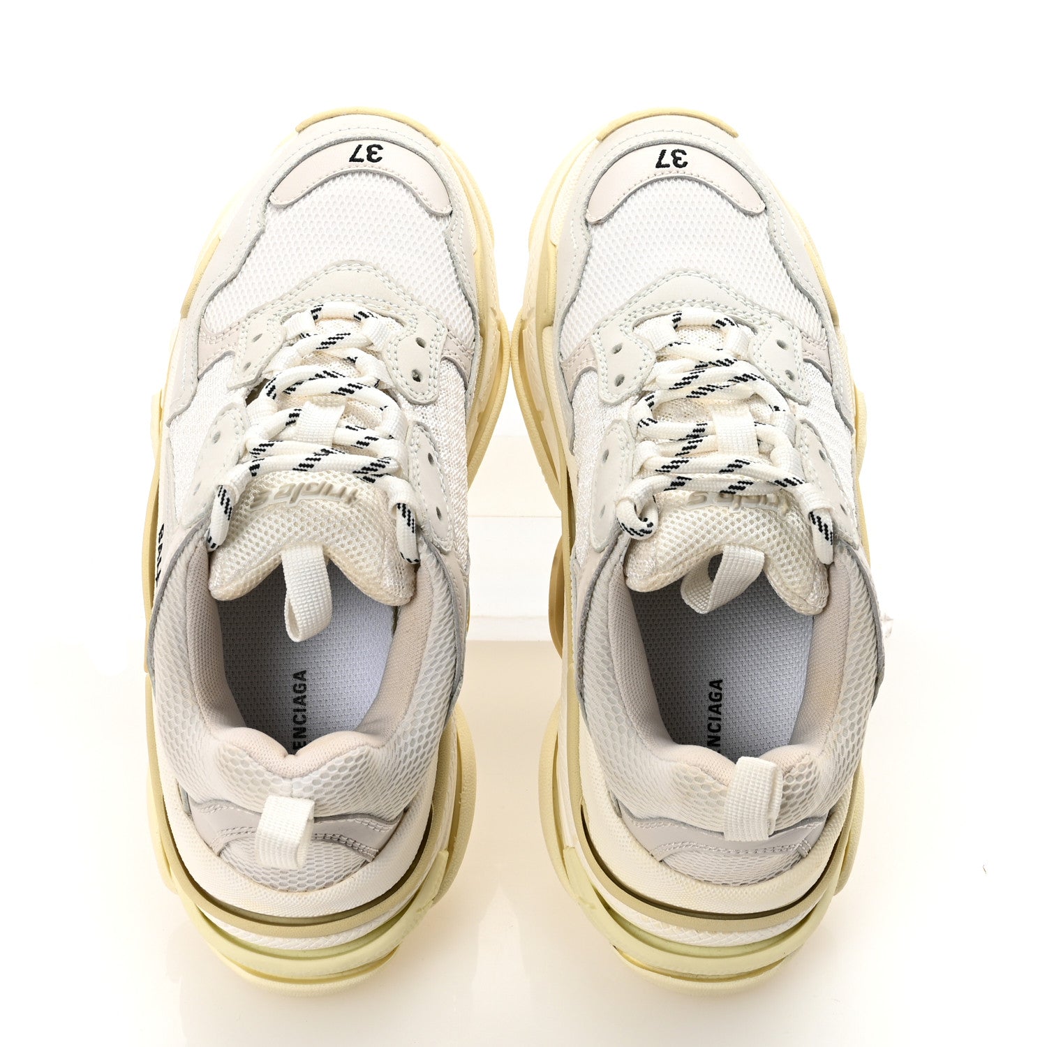 Balenciaga Fabric Mesh Womens Triple S Sneakers 37 White 2 of 9