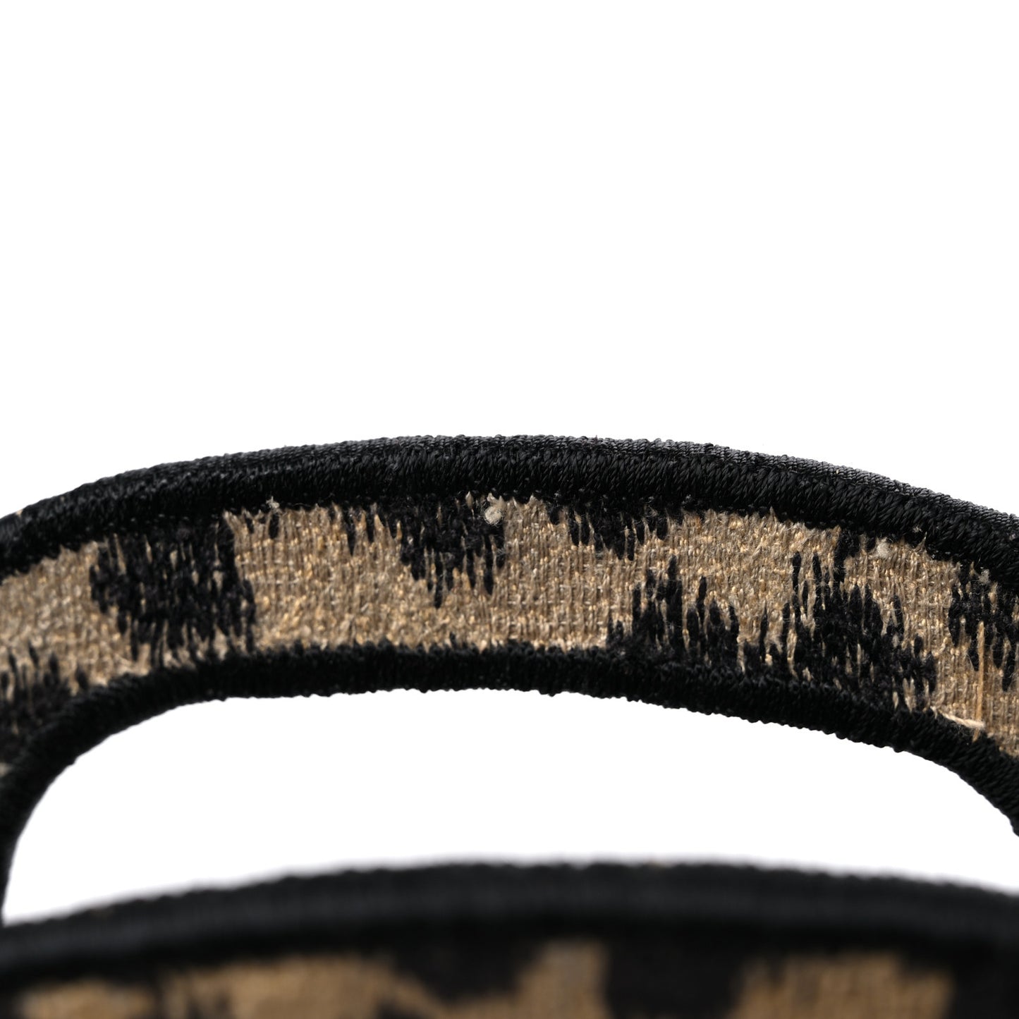 Canvas Mizza Embroidered Mini Leopard Book Tote Beige