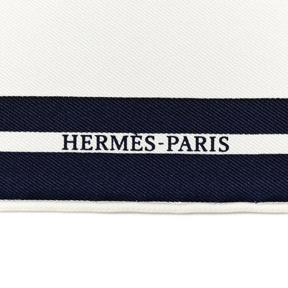 Hermes Silk Voitures en Equilibre Scarf 45 White Marine Gris 2 of 5