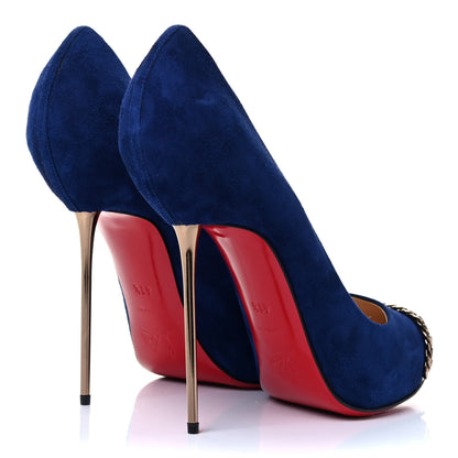 Christian Louboutin Suede Metalipp 120 Pumps 41.5 Indigo Bronze 4 of 6