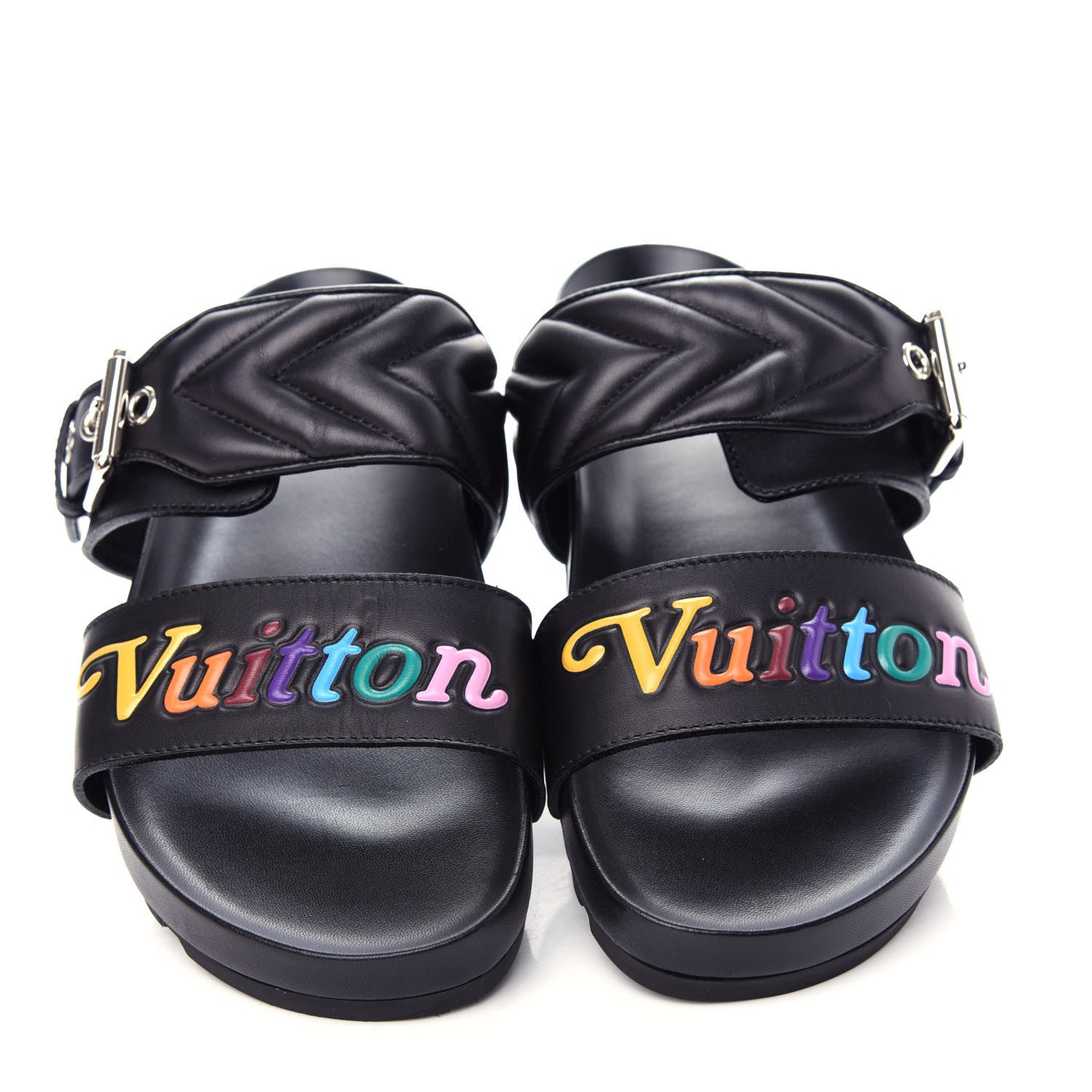 Louis Vuitton Calfskin New Wave Bom Dia Mule Sandals 36 Black 5 of 11