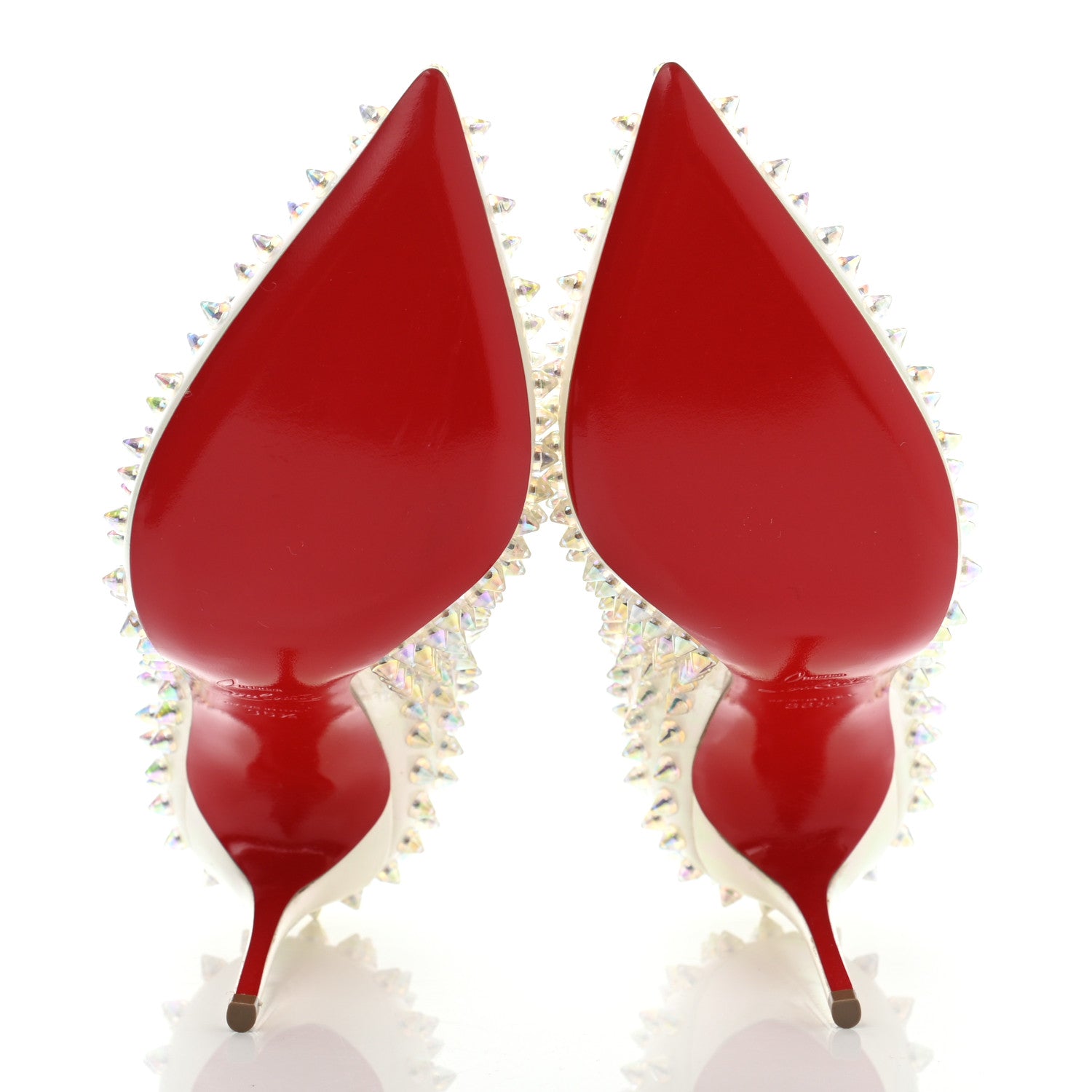 Christian Louboutin Patent Follies Spikes 100 Pumps 36.5 White 5 of 7