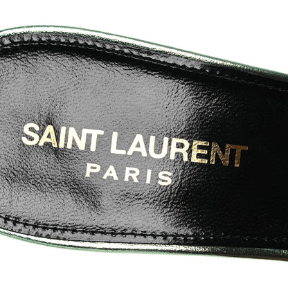 Saint Laurent Metallic Nappa La 16 Mule Sandals 40 Green 8 of 14