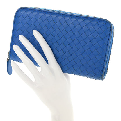 Bottega Veneta Nappa Intrecciato Zip Around Wallet Electrique 2 of 17