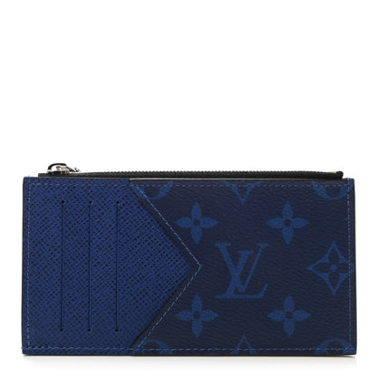 Louis Vuitton Monogram Taiga Coin Card Holder Cobalt 1 of 7
