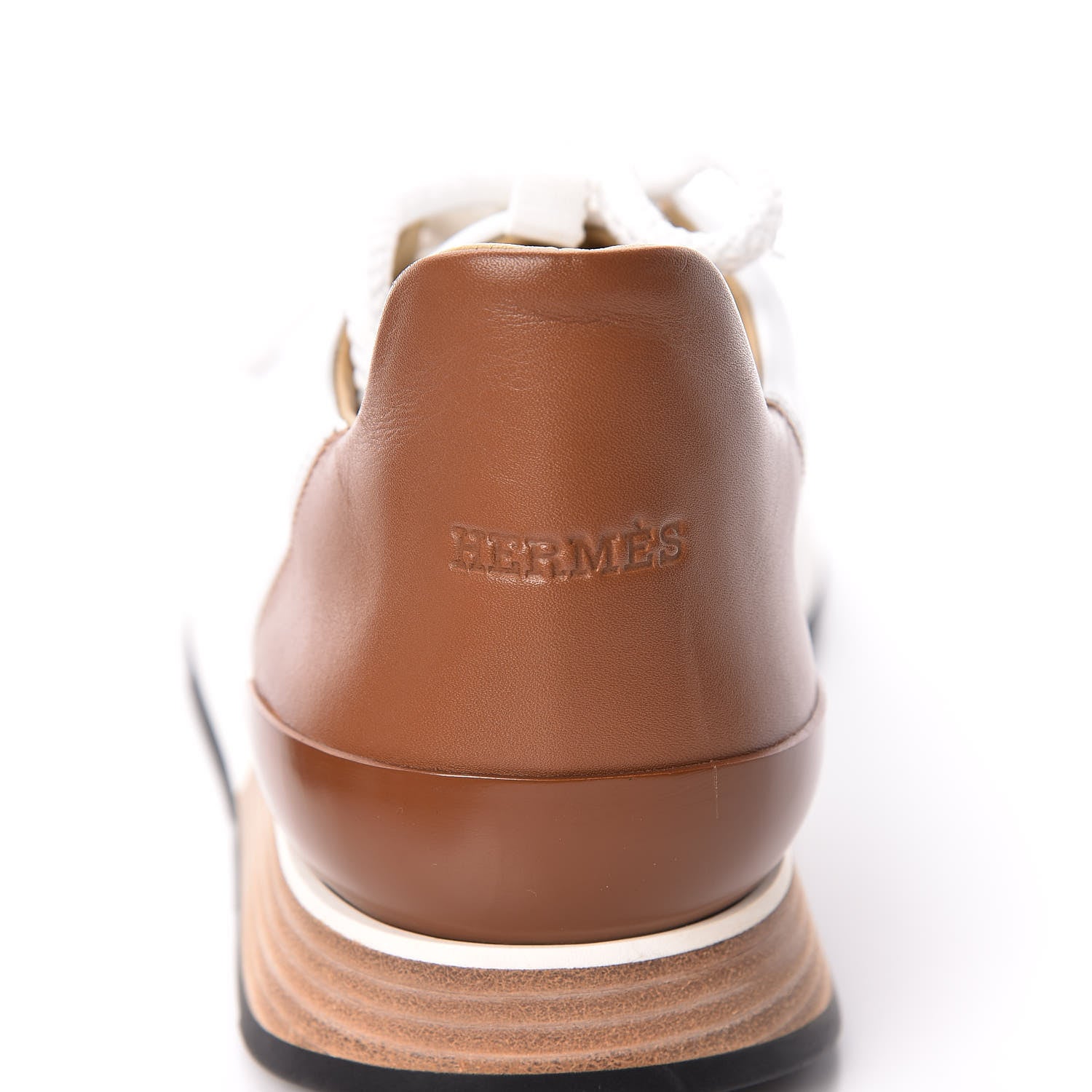 Hermes Suede Goatskin Calfskin Mens Miles Sneakers 43.5 White Gold 8 of 14