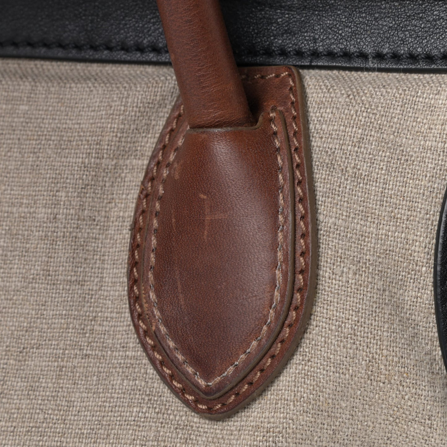 Calfskin Linen Tri-Color Luggage Beige