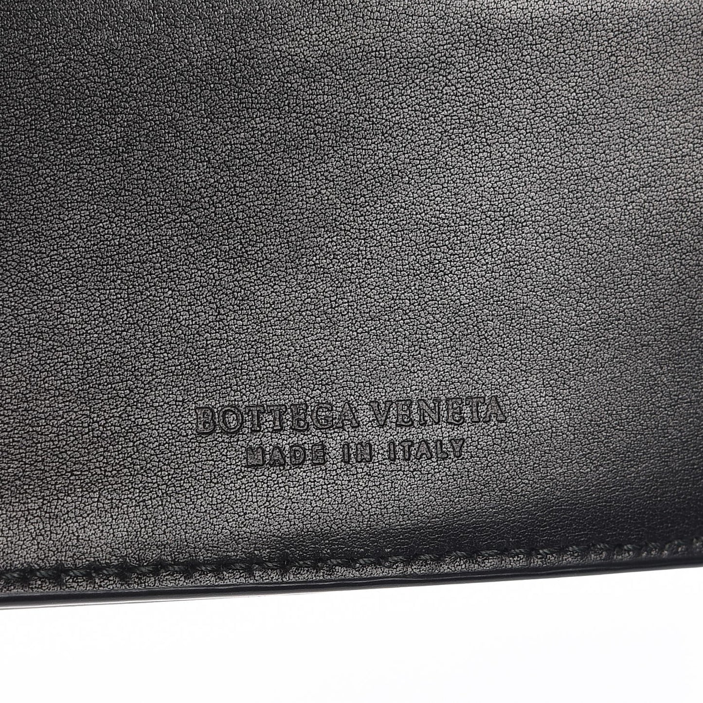 Patent Intrecciato Bi-Fold Wallet Nero Black