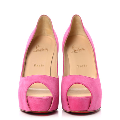 Christian Louboutin Suede Platform Peep Toe Pumps 39 2 of 9