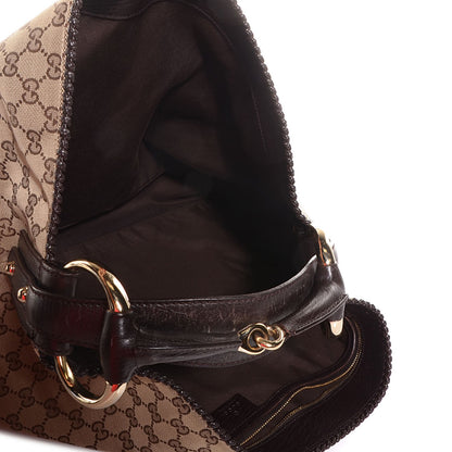 Gucci Monogram Large Horsebit Chain Hobo Dark Brown 5 of 7