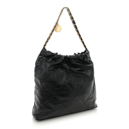 Chanel Shiny Calfskin Quilted Chanel 22 Black 4 of 13