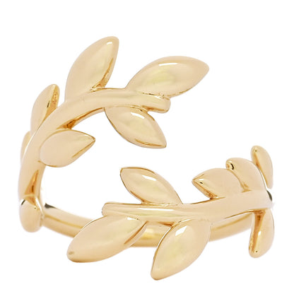 Tiffany 18K Yellow Gold Paloma Picasso Olive Leaf Bypass Ring 53 6.25 1 of 5